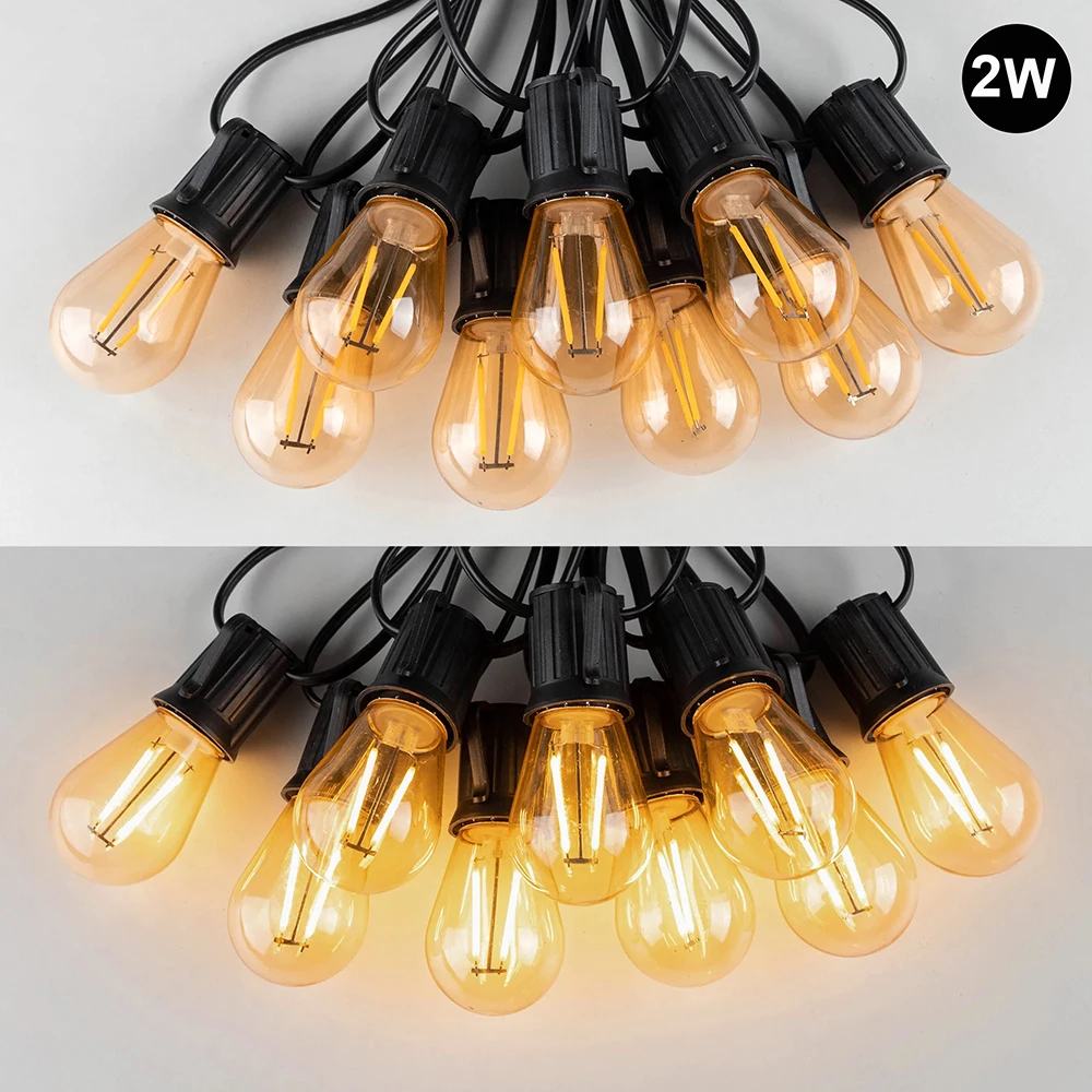 Imagem -06 - Vintage Led String Light S14 220v 2w E26 E27 Lâmpada de Plástico Impermeável Retro Jardim Decoração Luzes S14