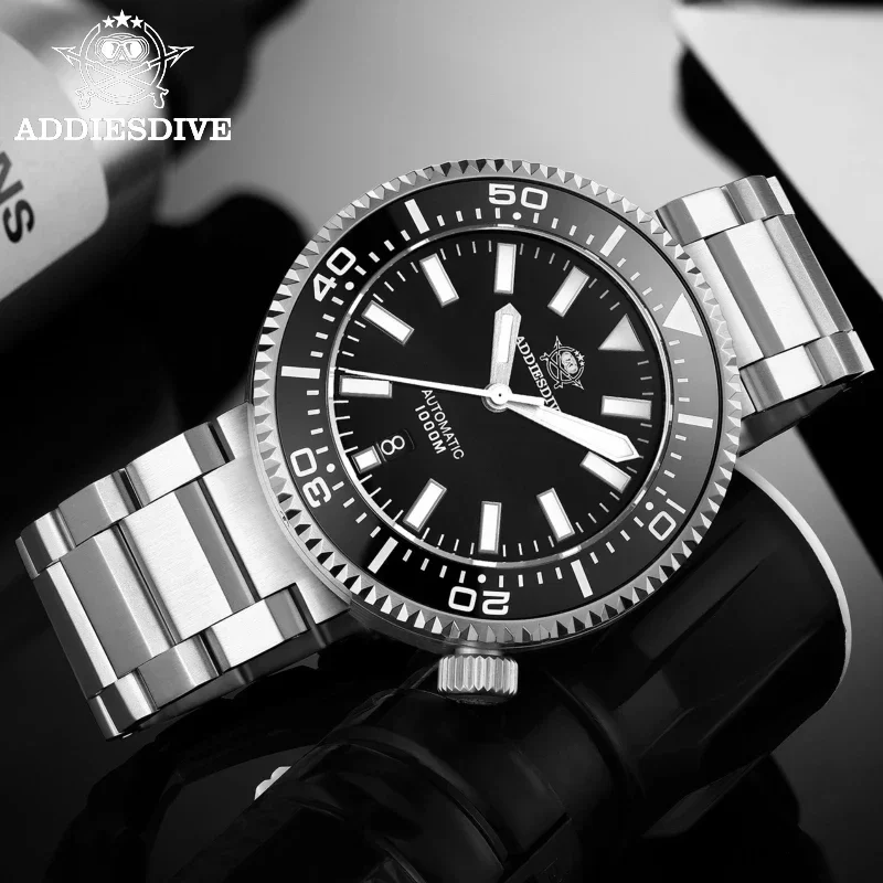 ADDIESDIVE 1000m Dive Men's Automatic Mechanical Watch Sapphire Glass Super Luminous Watches Stainless Steel AD2523 reloj hombre