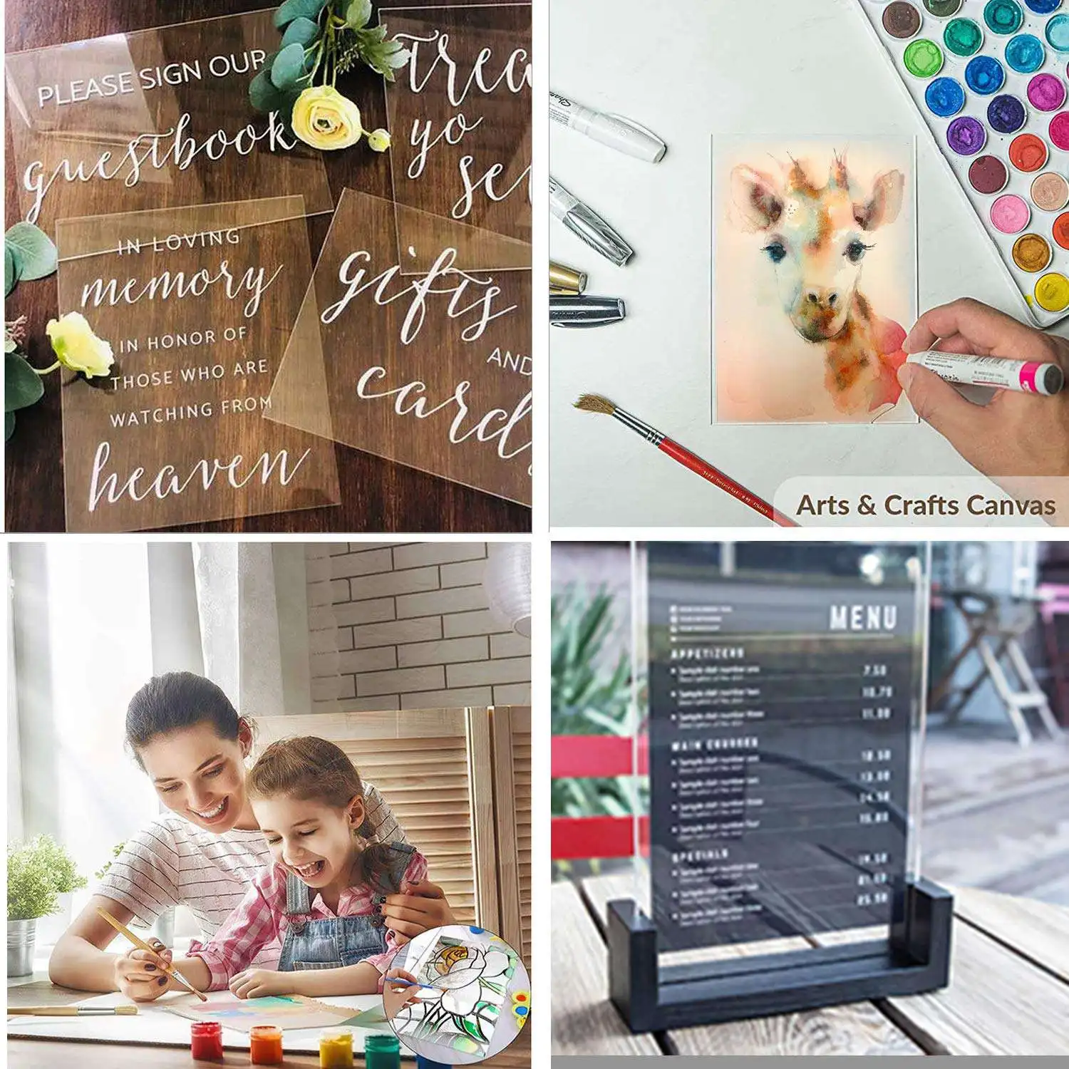 ABJT-ورقة أكريليك شفافة مصبوبة لزجاج شبكي 4 بوصة × 6 بوصة 0.08 بوصة سميكة (2 مم) لاستبدال إطار الصورة، شاشة ذاتية الصنع، حرفية