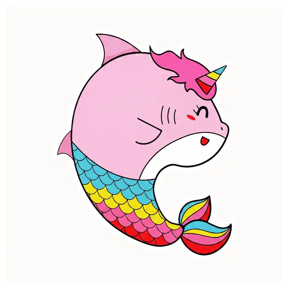 Sharkicorn Waterproof Stickers For Decorating Car Windows Motorcycles And Computers.