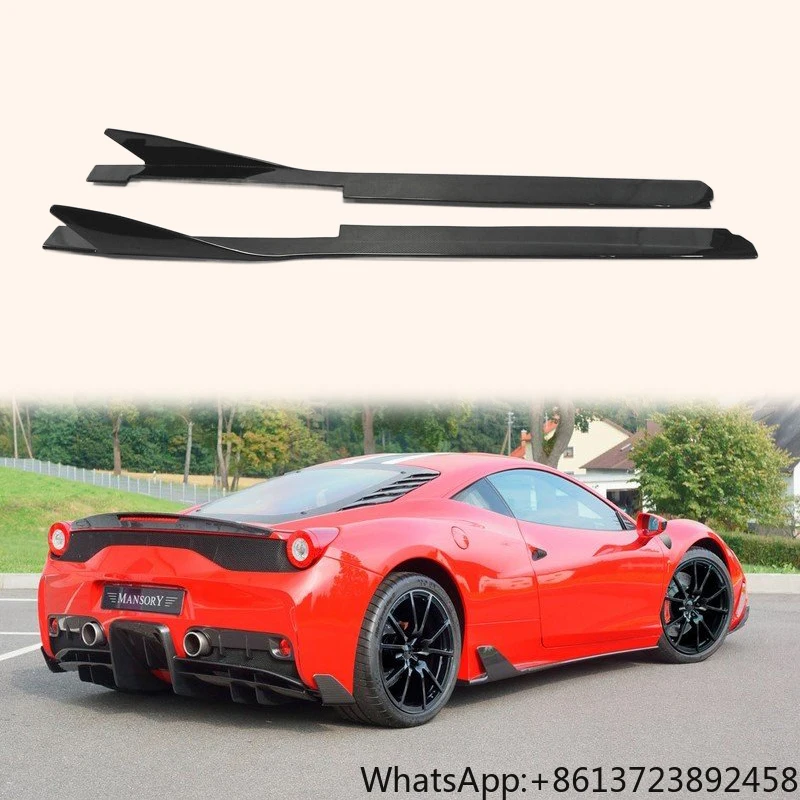 

For Ferrari 458 Ap Style Side Skirt Extension Carbon Fiber