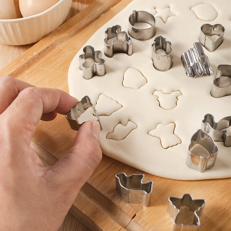 20pcs Stainless Steel Christmas Cookie Cutter Set Mini Baking Mold for Cookies Vegetables and Holiday Desserts view 3