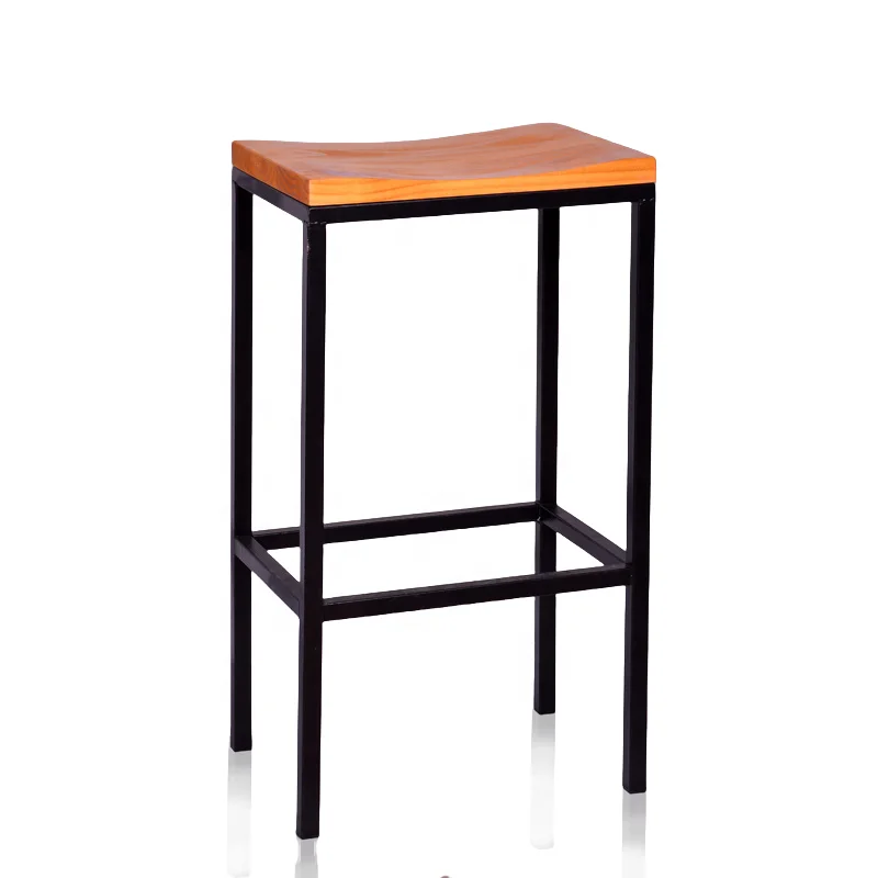

Iron bar Chair Solid Wood Coffee bar Stool Modern Chair Simple High Stool Creative Chair Leg