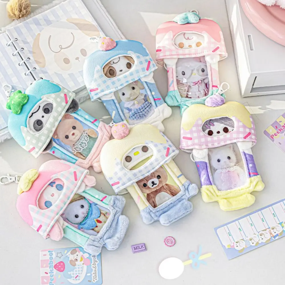 Protective Case Cartoon Cat Animal Photocard Holder Dog INS Plush Idol Photocard Holder Fluffy Kawaii Bus Card Holder Girl