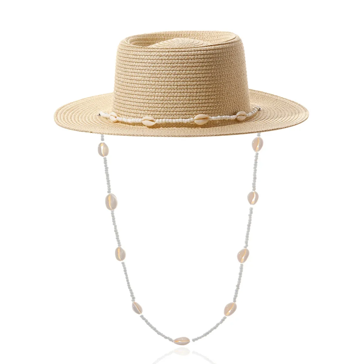 الصيف شخصية قذيفة قلادة القش قبعة الصيف الشمس التظليل المرأة قبعة الشمس عطلة أنيقة، قبعة القش مقعرة قابلة للطي