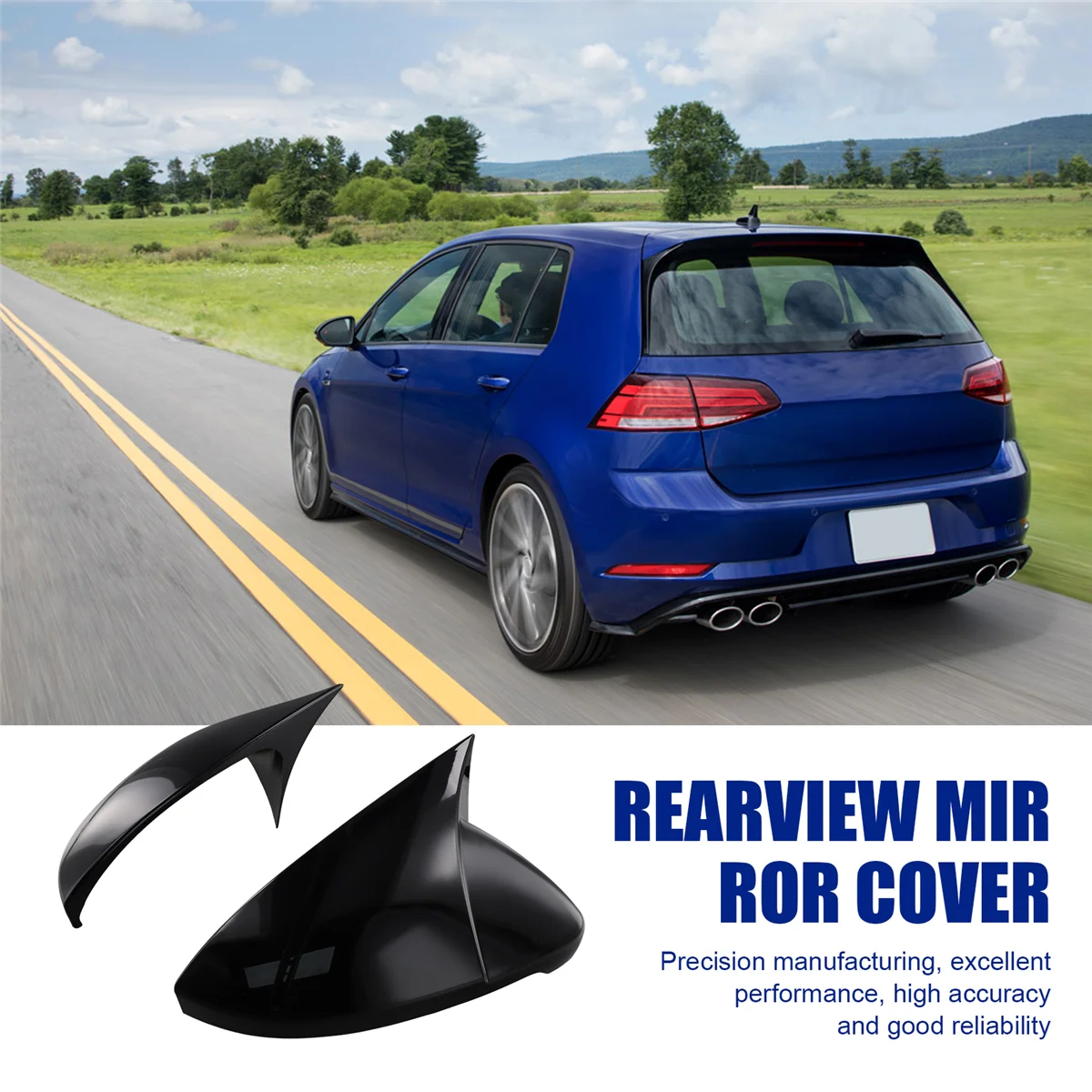 

T47C_Car Black Side Mirror Covers for Volkswagen
