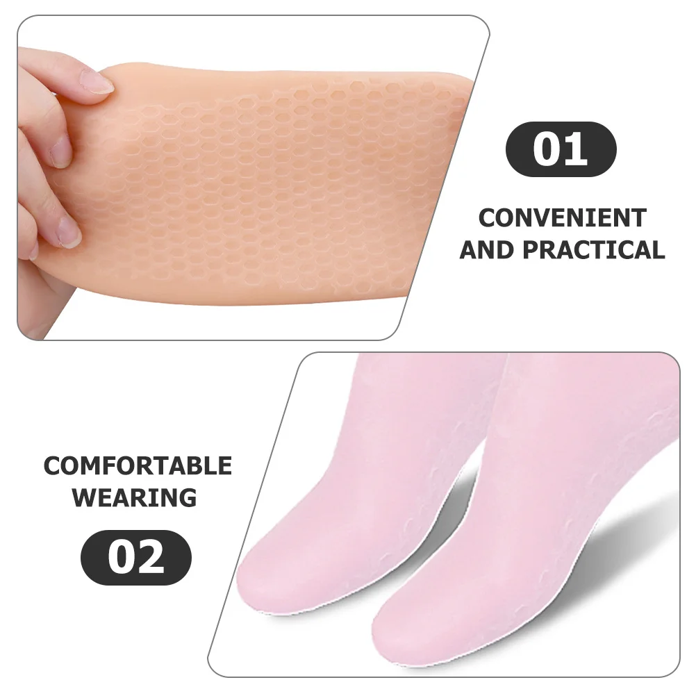 

3Pairs Foot Moisturizing Socks Invisible Elastic Gel Socks for Dry Cracked Feet Moisture Treatment Overnight Cracked Heel Repair
