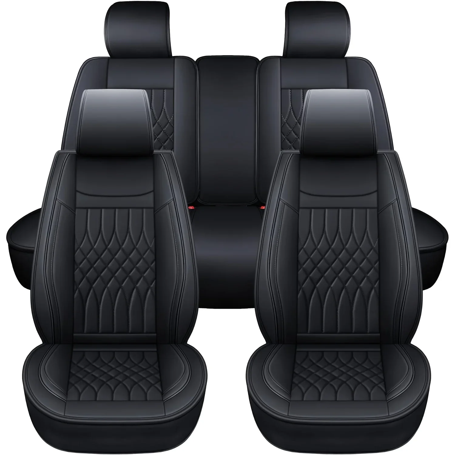 

Waterproof Universal Leather Car Seat Covers Full Set - Automotive Protective Accessories, 3Pcs Leatherette Vehicle Cushion