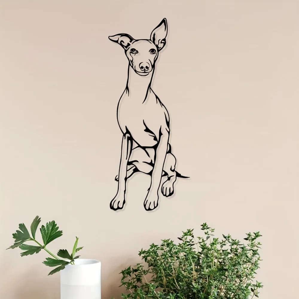 Italian Greyhound Metal Wall Art, Iron Dog Decor for Home Living Room Garden Gift Decor