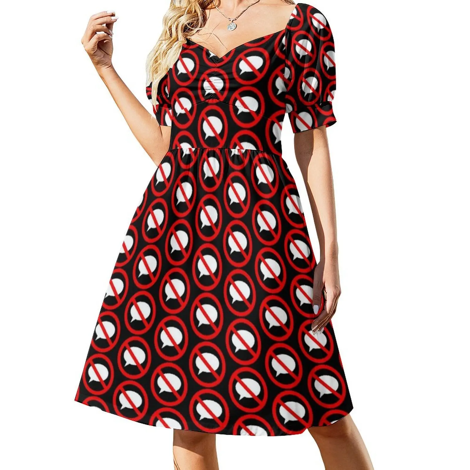 Not Gonna Talk Bohemian Sleeveless Dress Multi-Print Beach Vacation Party Dress Silent Not Talking Talk Learn To Listen Dress