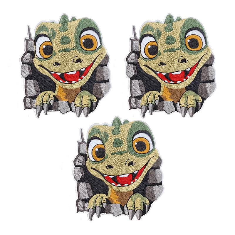 

3PCS Little Tyrannosaurus Rex Embroidered Patch Nature Inspiring Iron On Badge For Clothing Jacket Trucker Hat Bag DIY Gift