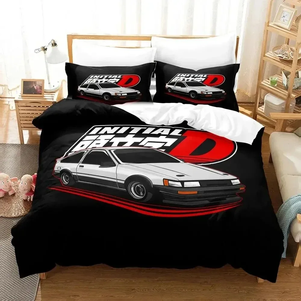 3D Print Initial D AE86 Bedding Set Duvet Cover Bed Set Quilt Cover Pillowcase Comforter king Queen Size Boys Adult Bedding Set