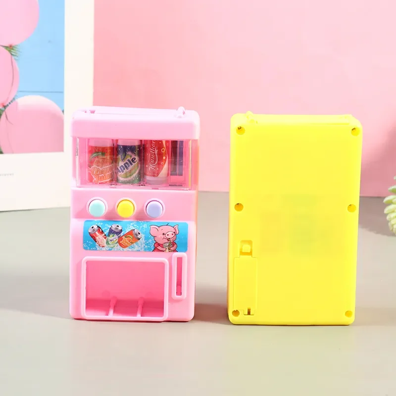 1PC Random color Kids Simulation Self-service Vending Machine with Mini Coins Drinks Play Toys