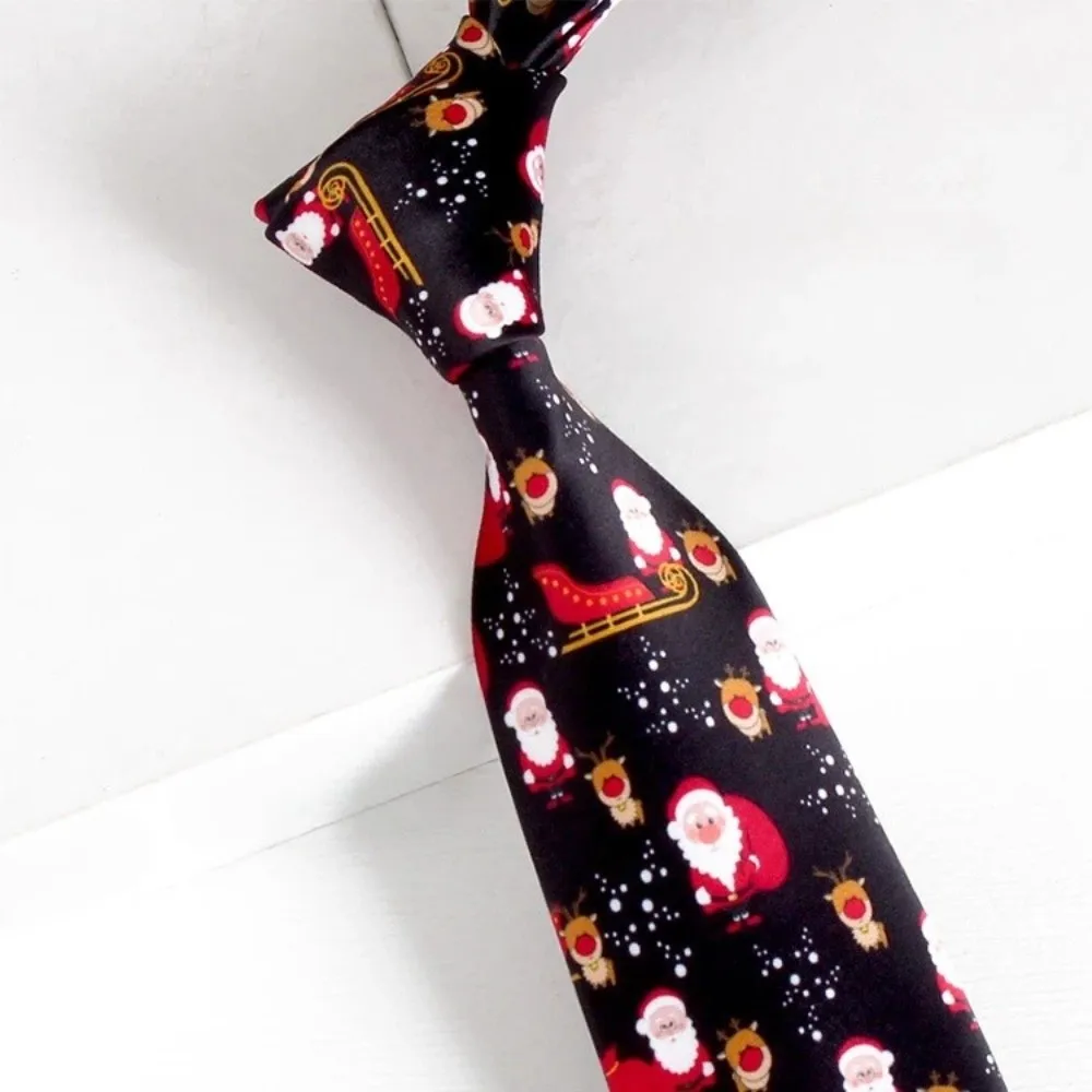 Creative Santa Claus Christmas Necktie Christmas Tree Snowflakes Xmas Shirt Tie Plaid Reindeer Man Necktie Suit Accessories