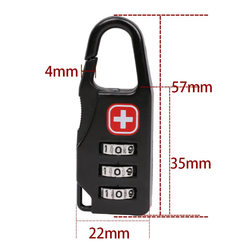 Travel Accessories Luggage Lock Portable Alloy Mini Padlock Zipper Backpack Safe Anti-theft Combination Number Digit Code Lock