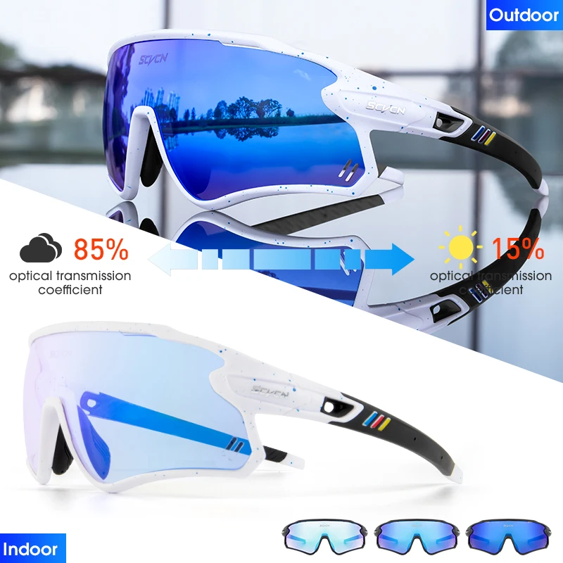 Photochromic Cycling MTB Sunglasses Men Women Cool Sport Fishing Glasses Driving Discoloration Goggle Bicycle Road Bike Eyewear