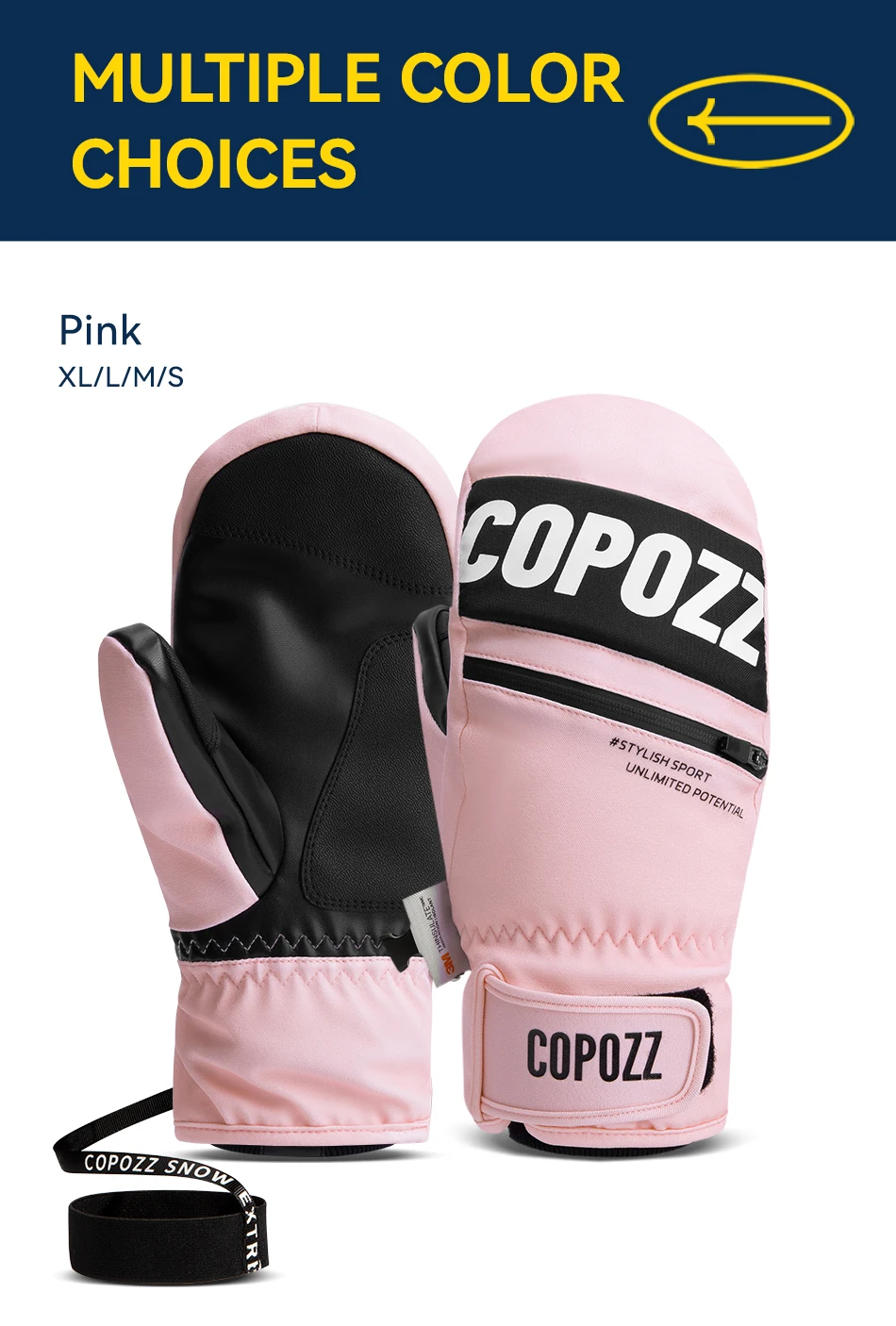 COPOZZ Verbesserte Verdickte Skihandschuhe Winter Herren Damen 3M Thinsulate Thermische Snowboardhandschuhe Wasserdichte Warme Fäustlinge Skihandschuhe – Detail 12