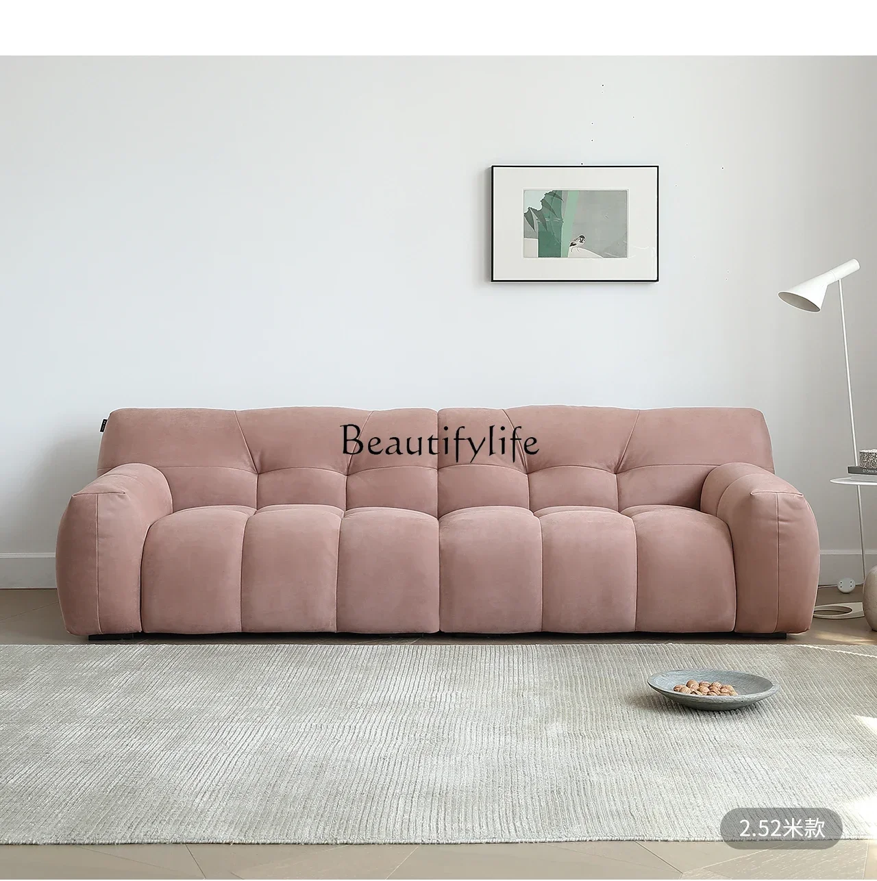 

PJ13Modern simple retro style fabric matte cloth sofa three-person living room straight row sofa