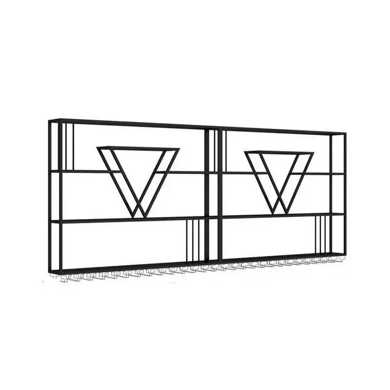 European Industrial Bar Cabinet Multifunction Vintage Storage Art Houses Metal Frame Lattice Wine Rack Large Vitrina Furniture