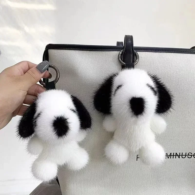 Snoopy Keychain Cartoon Animation Around Plush Baby Pendant Creative Backpack Car Key Furry Dog Key Ring Ladies Key Chain Gift