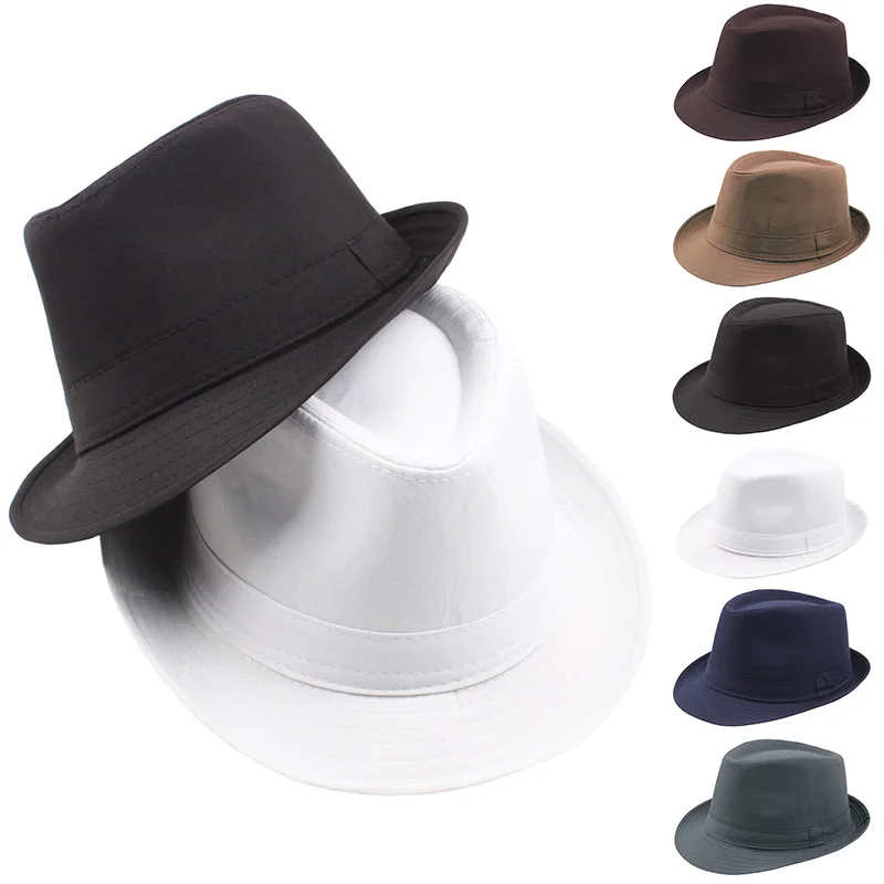 2022 Fashion Adult Bowler Hats Top Jazz Hat Sun Hat Classic Men\'s Hats Retro Summer Old Man Curling Sun Protection Outdoor Hat