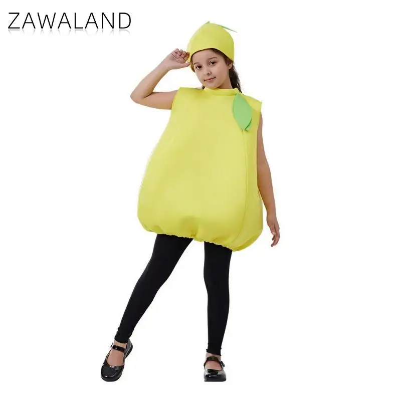 Zawaland Halloween Children Cosplay Costume Kids Wacky Lemon Performance Suits Boys Cute Fruits Party Clothes for Girl Wear