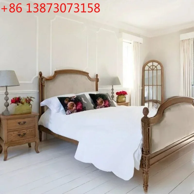 

New Chinese-style all-solid wood engraved bed light luxury simple 1.8m double bed single bed