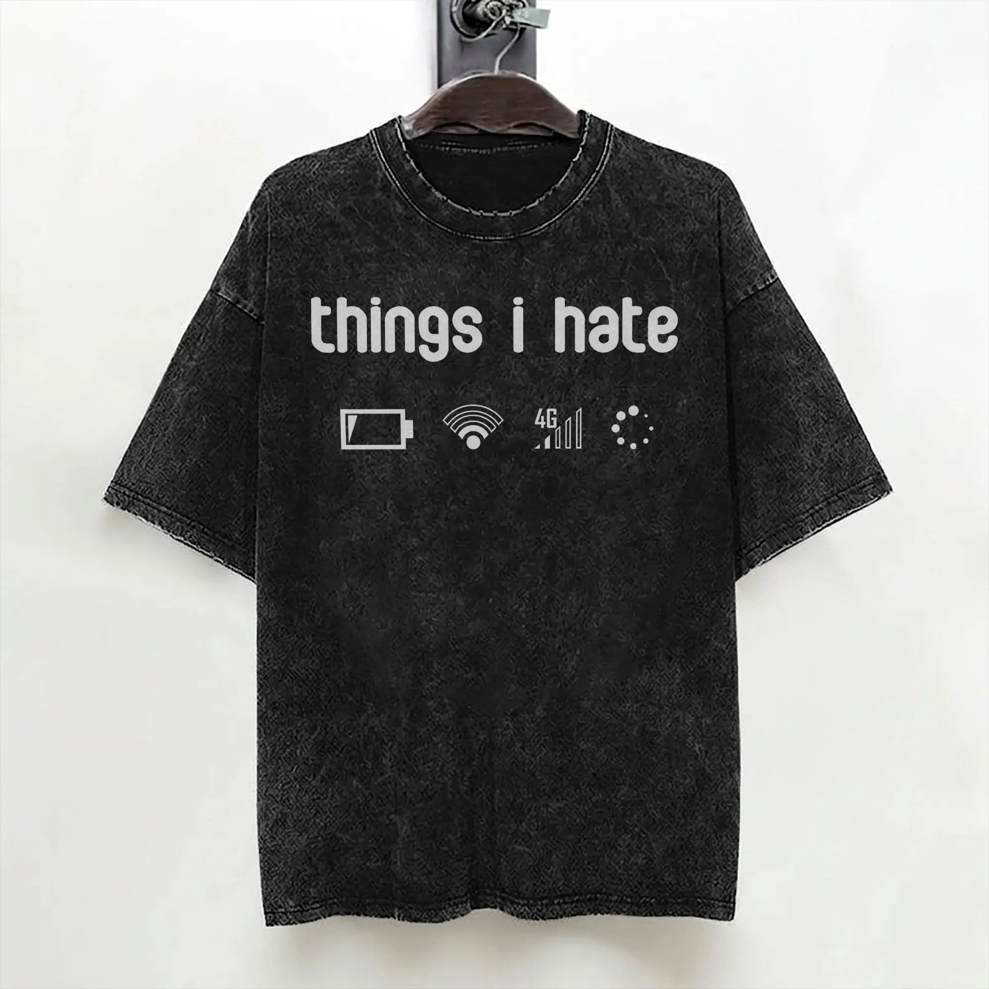Things I Hate Gamers Programmers T Shirt Hip Hop Washed Cotton Harajuku T-Shirt Vintage for Men Tops Streetwear Summer Tee Shirt
