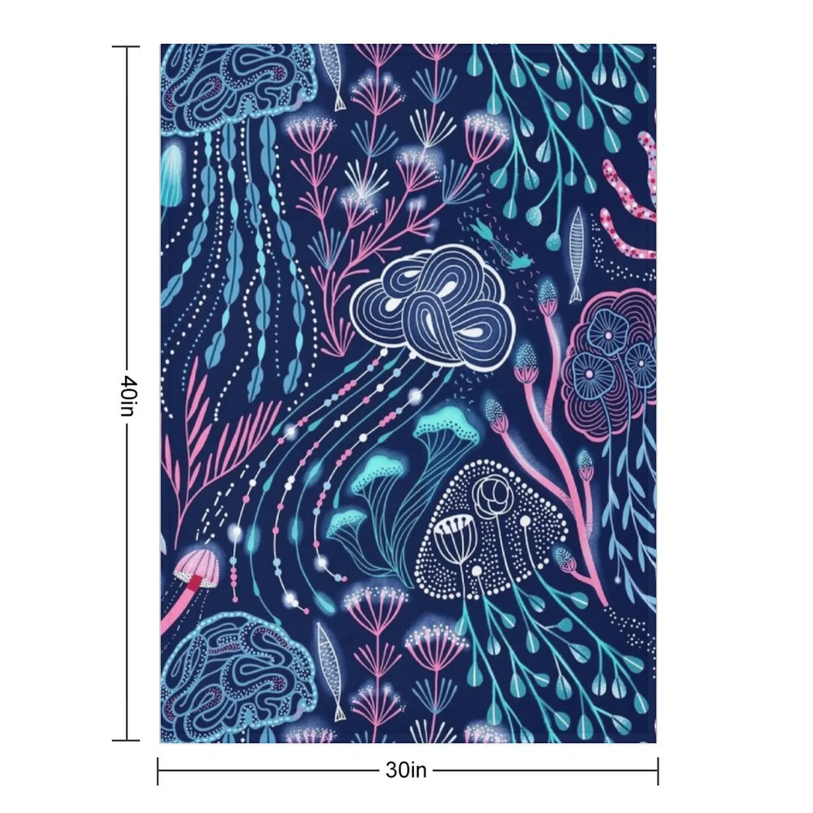 Bioluminescence jellyfish, mushrooms, mercat and corals Throw Blanket Quilt Plush Camping Winter beds Sofa Quilt Blankets