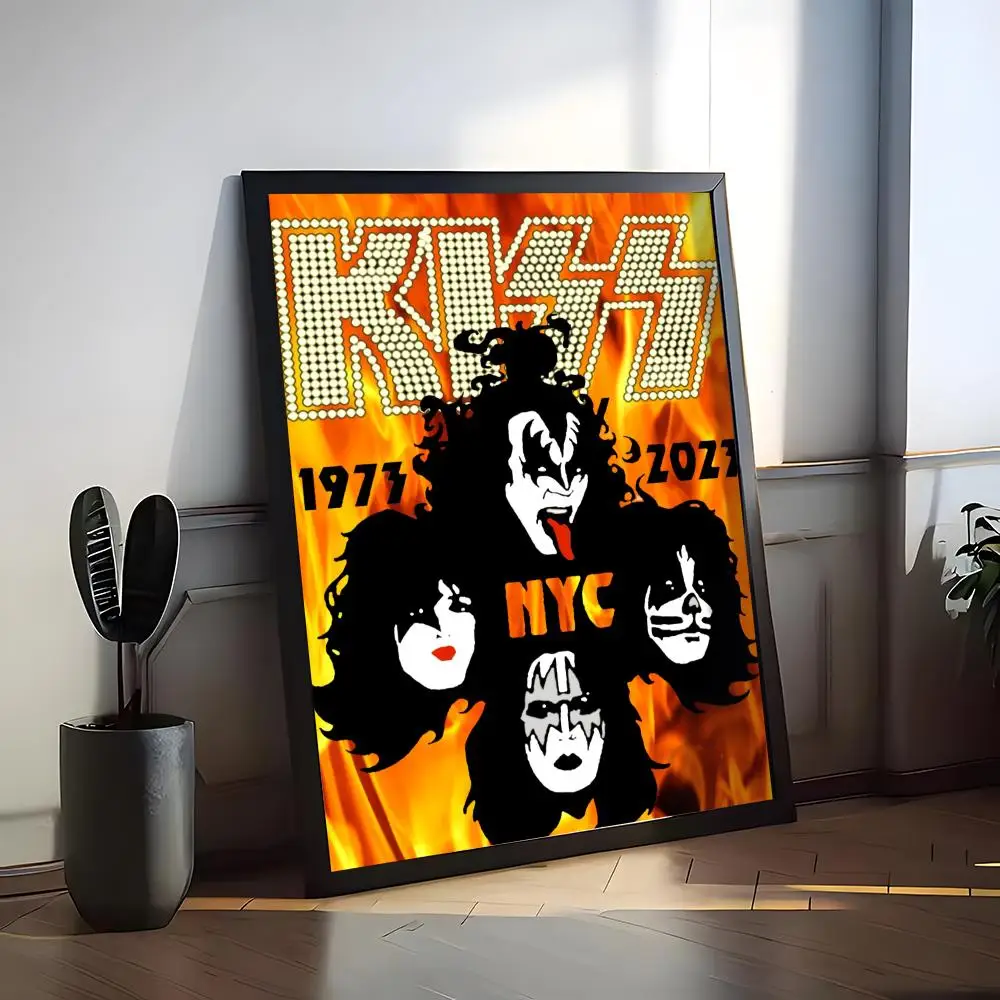 Rock Band K-Kiss Kraft Poster Durable Waterproof Aesthetic Stickers Wall Art HD  for Office Bedroom Bar  Coffee Home Decor view 4