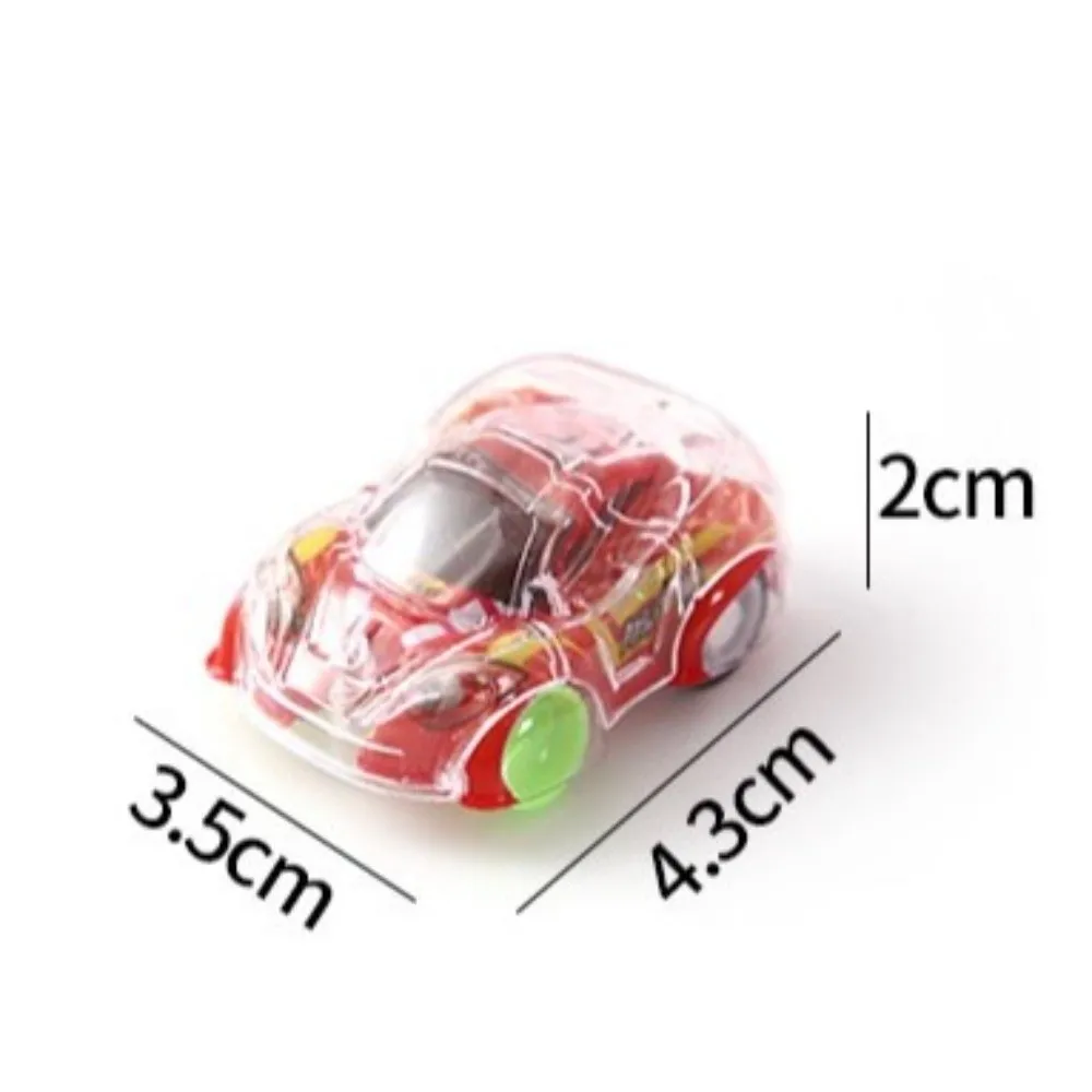 10 szt. Mini Autka z Napędem Pull-Back, Przezroczyste Autka z Kreskówkami, Autka z Napędem Push-Back, Auta Wyścigowe dla Dzieci i Niemowląt, Losowy Styl