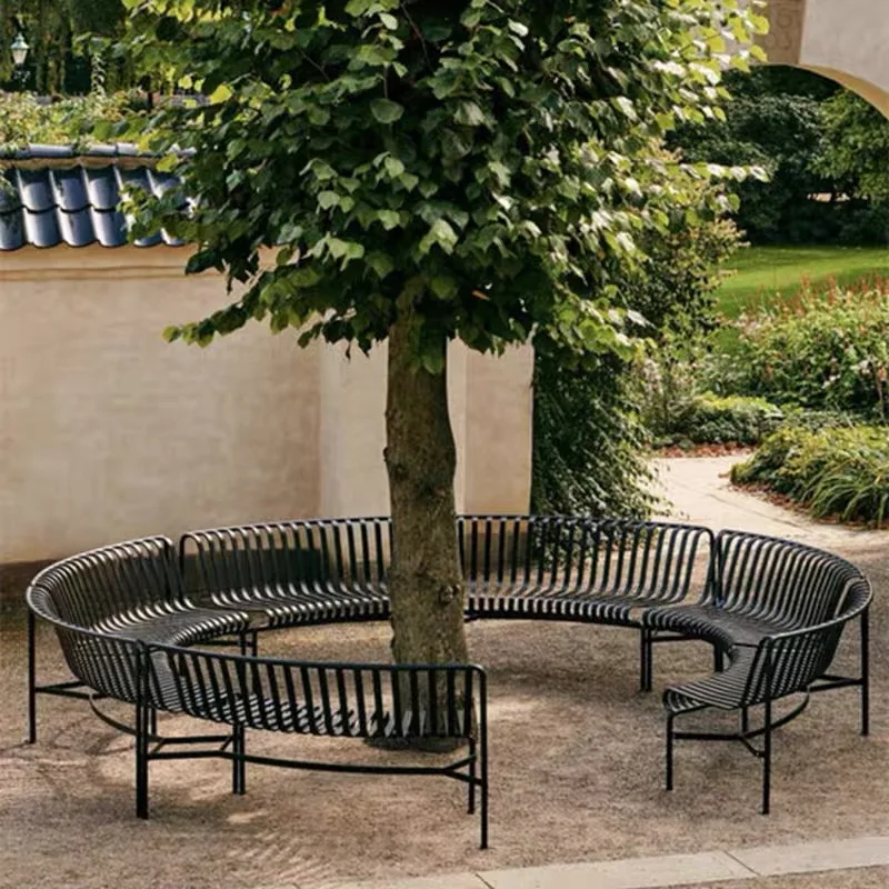 Nordic Outdoor Leisure Park Chair, Square Bench School Outdoor Bench 4