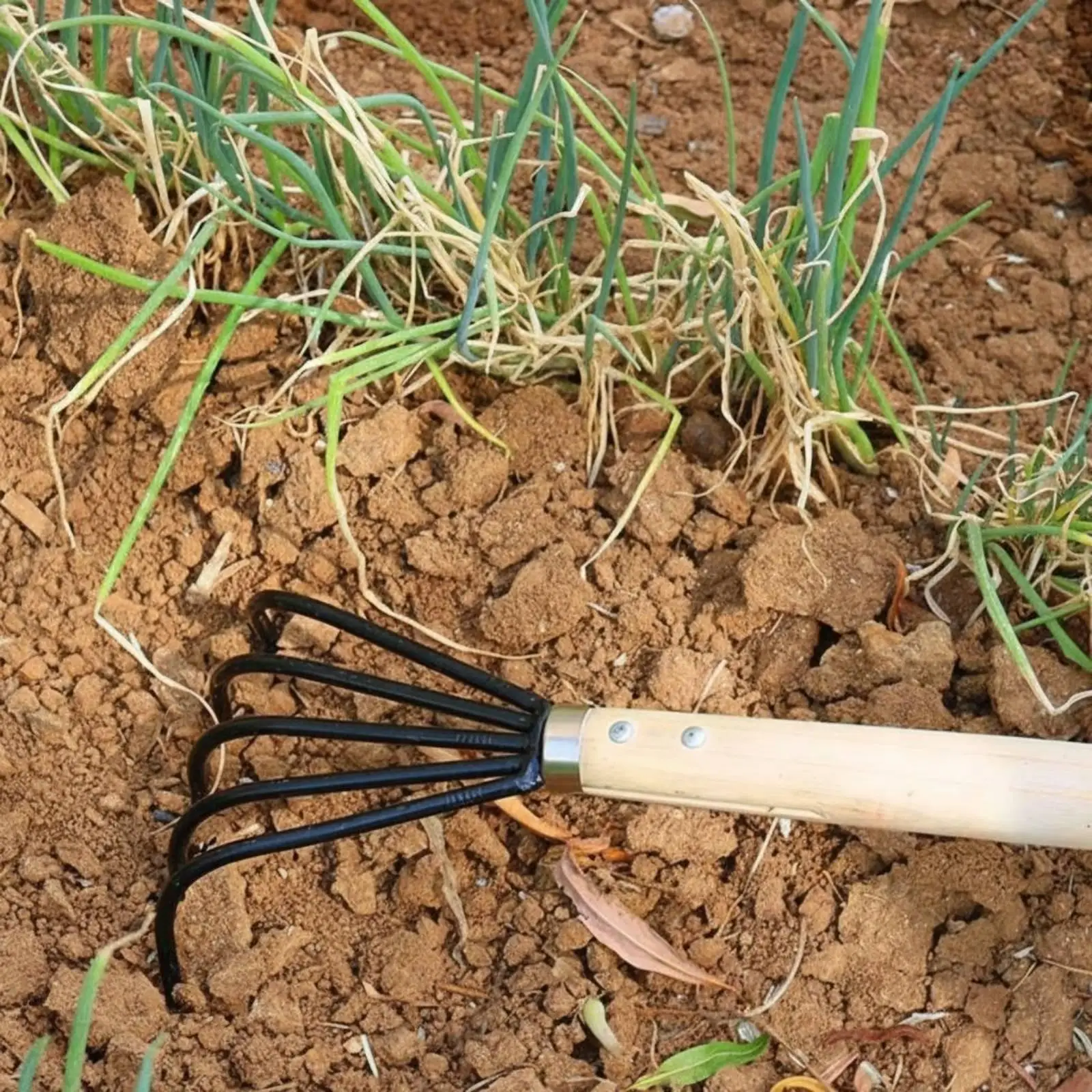 5-Tine Rake Easy to Use Long Handle Rake Long-Lasting for Farm, Beach
