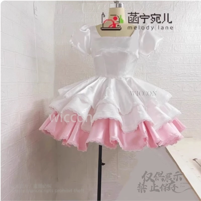 Аниме Kinomoto Sakura косплей ослепительный костюм Сакура сладкий розовый белый боевая форма прекрасное платье парики женский наряд на Хэллоуин