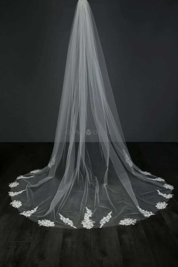 

2,5 м кружевная аппликация, свадебная фата с жемчугом, один слой с расческой, фата из тюля, фата для невесты, свадебные женские вечерние аксессуары для волос