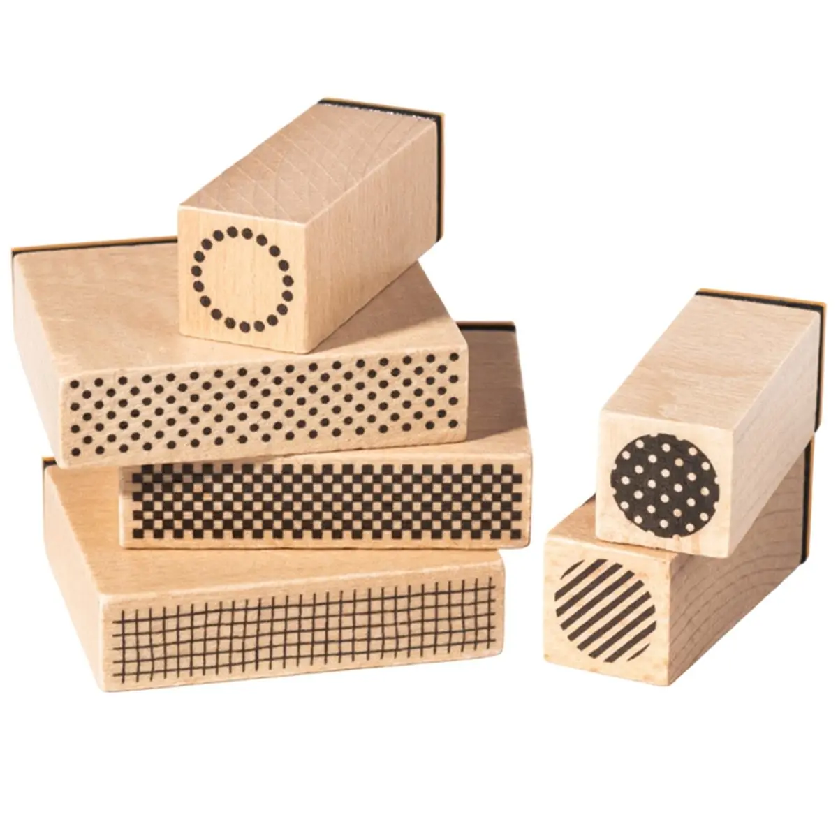 DT38 Geometric Aesthetics Wooden Rubber Stamps Sets Diy Rubber Stamp for Card Making Scrapbooking Supplies