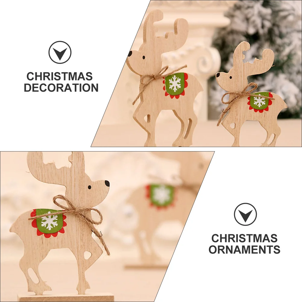 

2Pcs Christmas Wooden Elk Ornament DIY Assembly Craft Kit Kids Holiday Decoration Christmas Props Kids Toy Wood Handicrafts