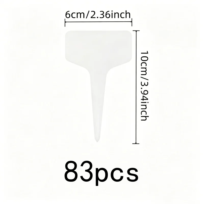 83 pcs T-Shape Plant Markers, Waterproof Fade Resistant, Outdoor Garden Marking Greenhouse Plant Labeling