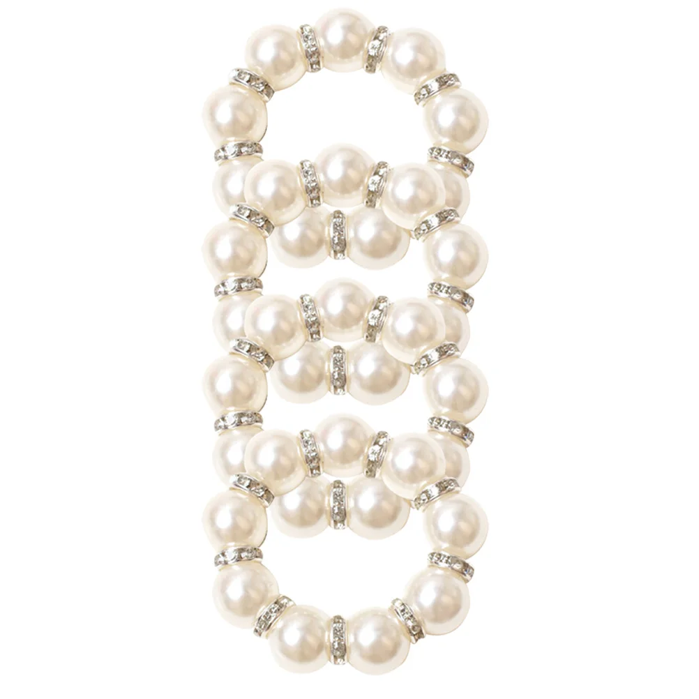 

4pcs Pearl Napkin Buckles Elegant Table Decor Wedding Banquet Adornments Dining Napkin Rings For Restaurant Home Party