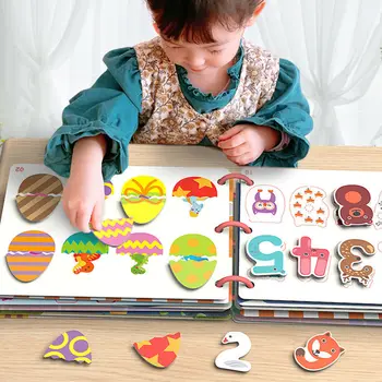 Çocuk Meşgul Kitap Montessori Oyuncaklar Yürümeye Başlayan 1 2 3 Yıl Bebek Kitapları Hayvanlar Numaraları Eşleşen Bulmacalar Çocuklar Öğrenme eğitici oyuncak