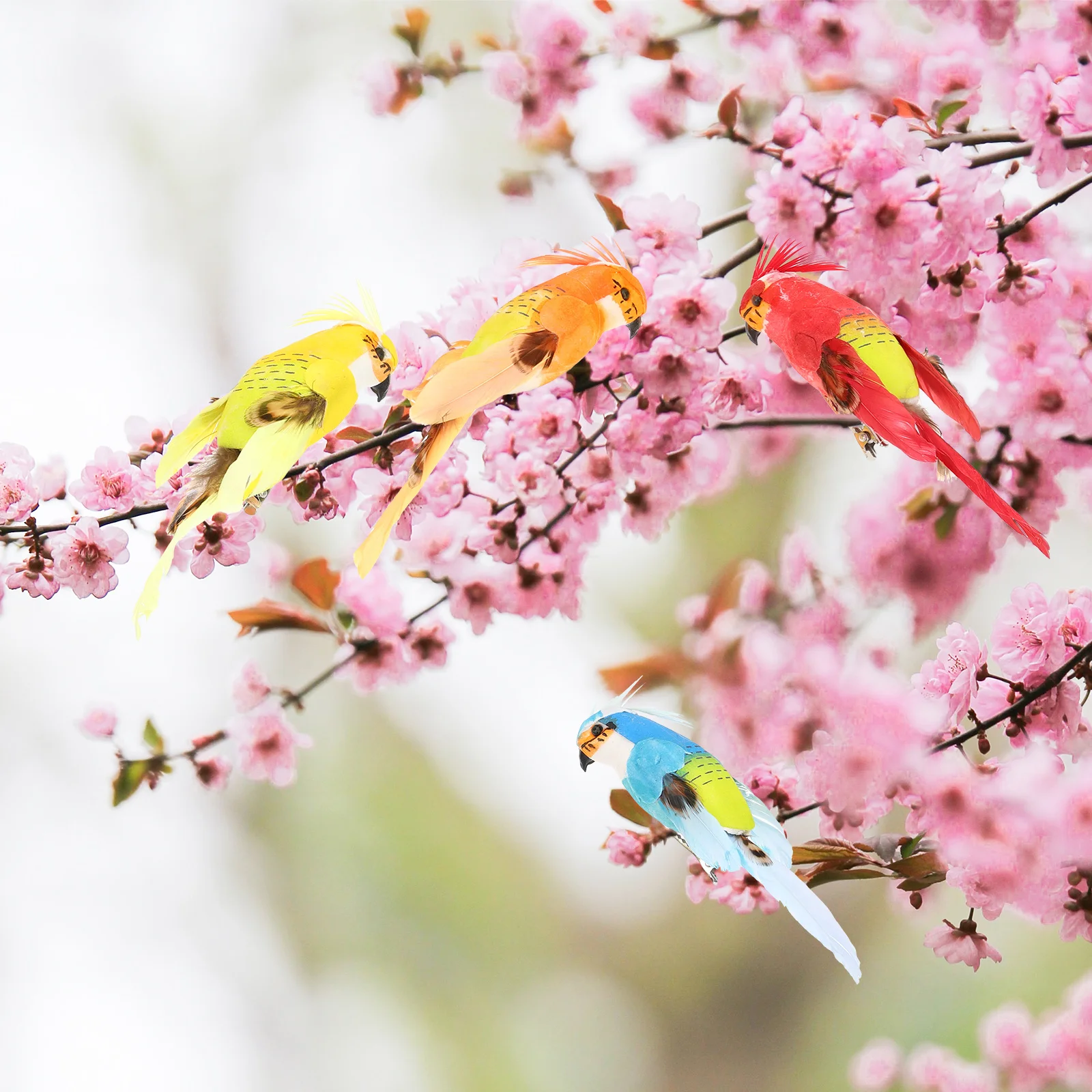 

6pcs Foam Birds Clip On Ornaments For Wedding Christmas Party Decor Artificial Decoration Simulation Parrot Shoulder Bird Foam