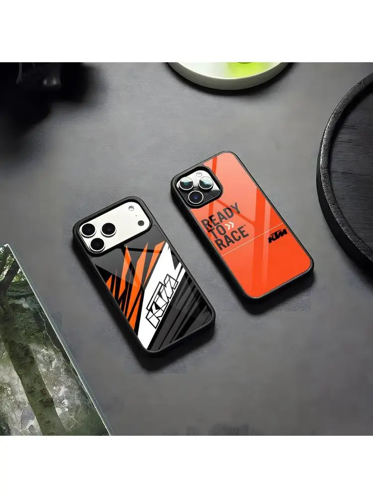 Motorrad-Rennsport K-KTMES Handyhülle Silikon PC+TPU Hülle für iPhone 17 16 14 11 12 15 13 Pro Max 8 7 6 Plus X SE XR Hartschale