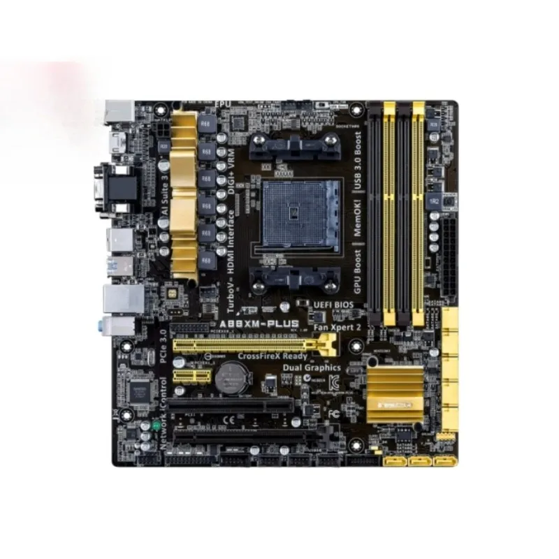 ASUS Socket FM2/FM2+ A88XM-PLUS Motherboard AMD A10 DDR3 64GB PCI-E 3.0 HDMI-compatible A8 A6 A4 Desktop A88X Mainboard Used
