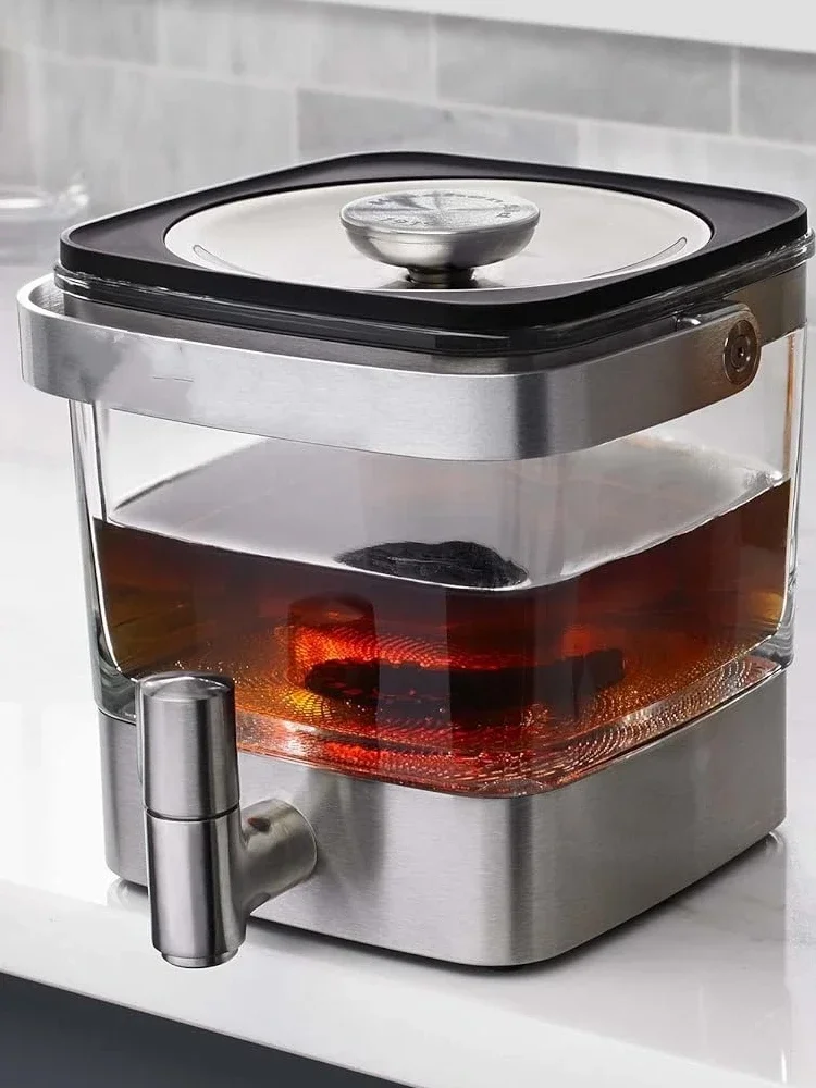 Cold Brew Coffee Machine for 42 Oz 1.2L Brushed Stainless Steel Cold Extraction Coffee Machine Nano Filter Barrel