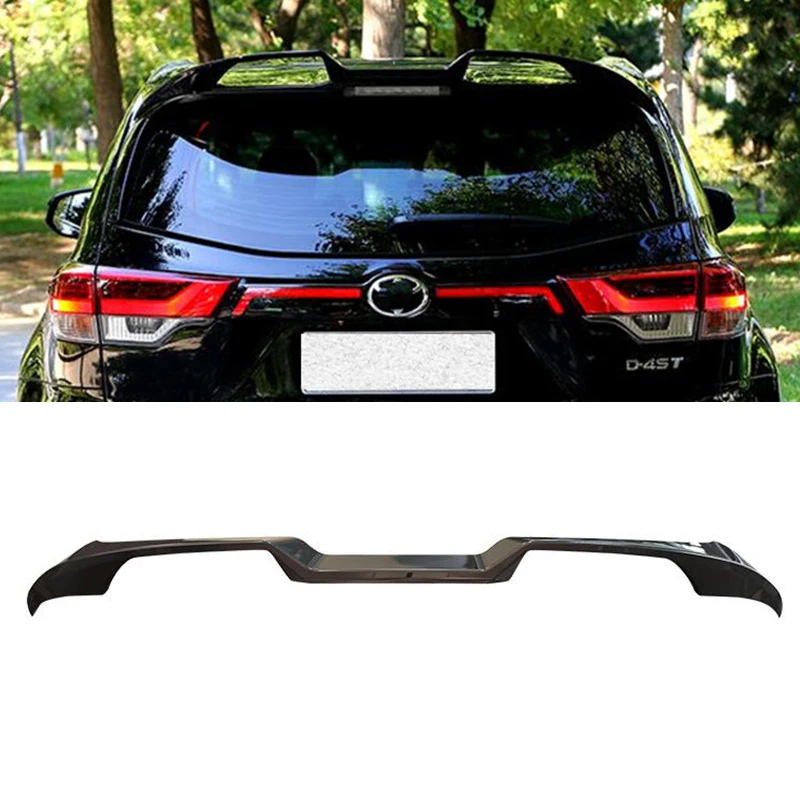 

FOR Toyota Highlander Roof Spoiler Wing CAR Trunk ABS Material Tail Fin Glossy Black White Accessories Refit 3D Style 2015-2022