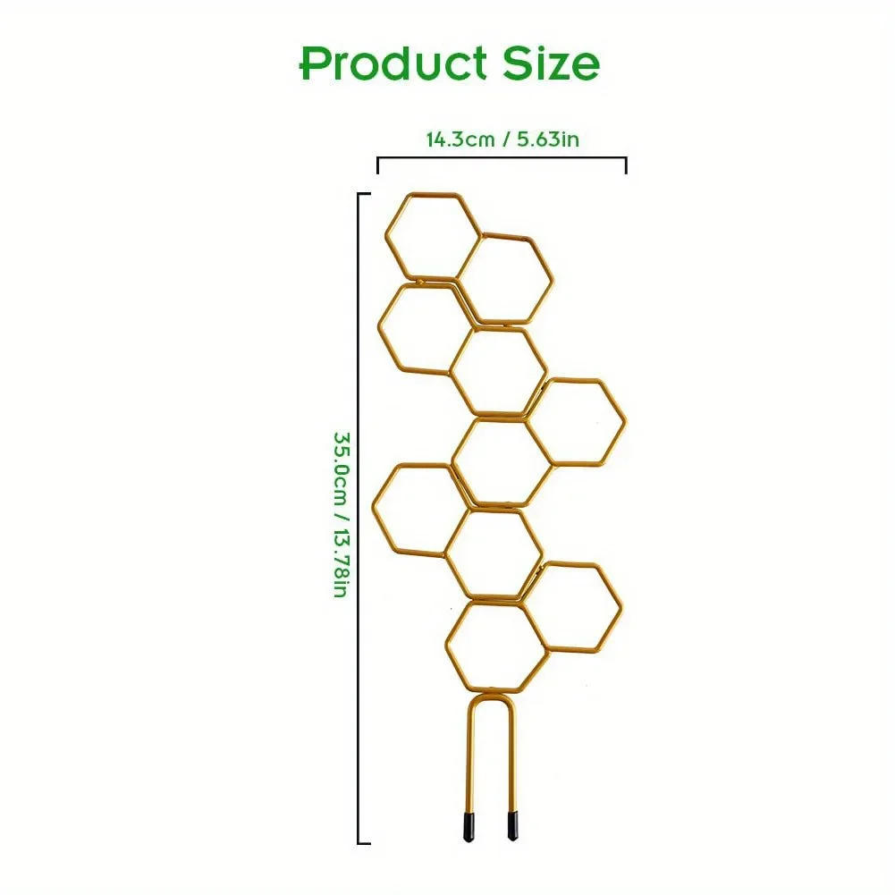 Honeycomb Metal Plant Trellis Indoor Pothos Climbing Support Frame Mini Vine Holder For Potted Green Plants Home Garden Decor
