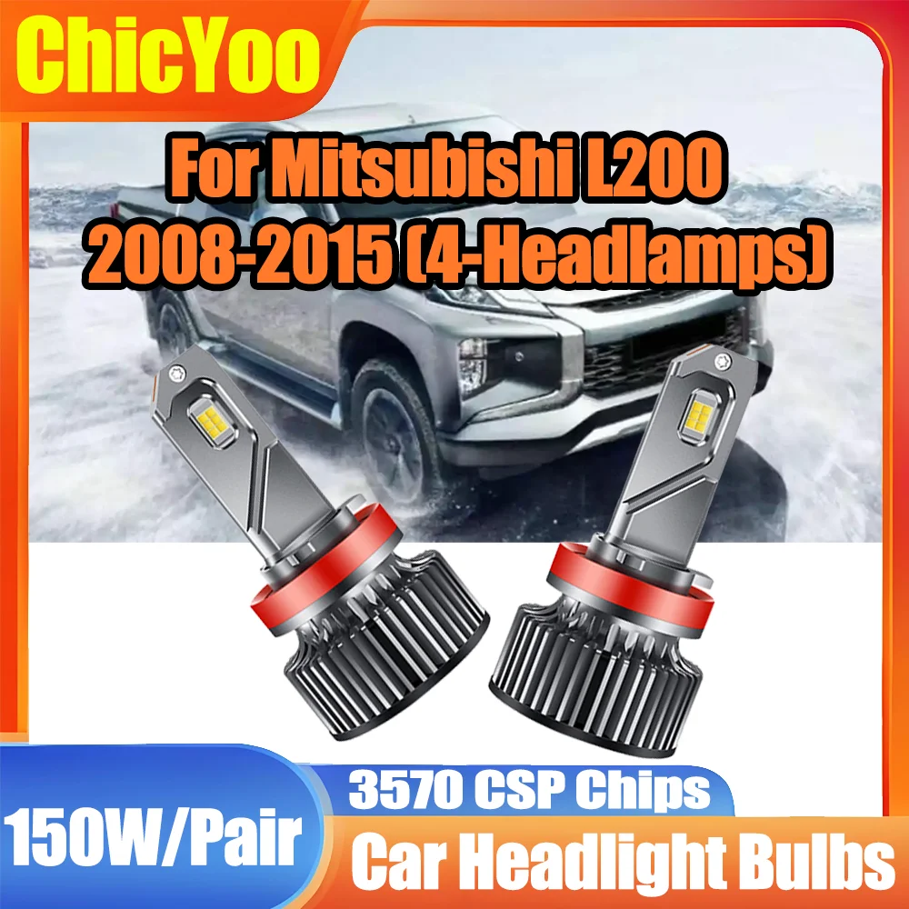 

35000LM LED Headlamps 6000K White Super Bright LED Headlight Bulbs Auto Turbo Lamp For Mitsubishi L200 2008-2015(4-Headlamps)