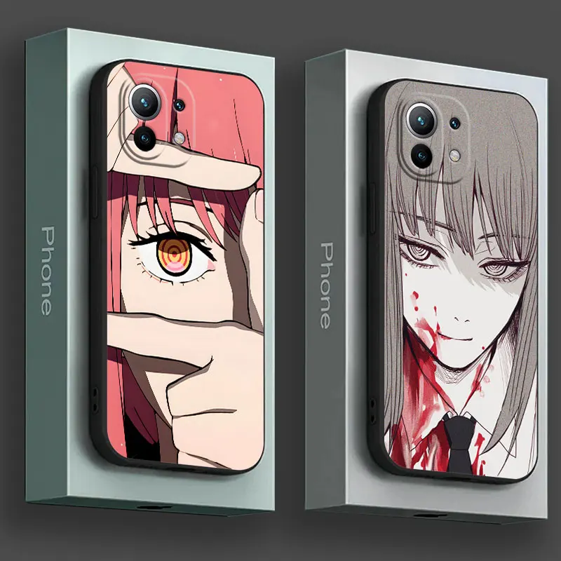 Chainsaw Man Power Makima Anime Phone Case For Xiaomi 14T 13T 12T 11T 14 Pro Mi 11 Lite Poco X3 X4 X5 X6 M5 F5 F6 Pro Soft Cover