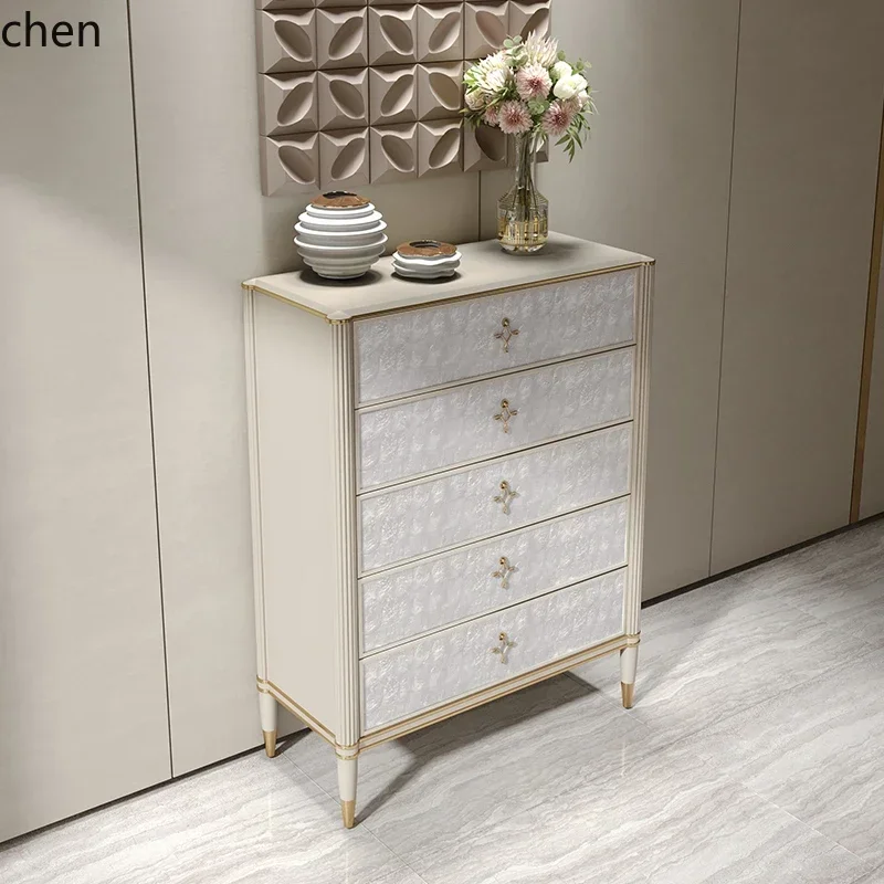 b11-7.2 Bedroom high-end solid wood storage cabinet modern simple living room shell drawer cabinet