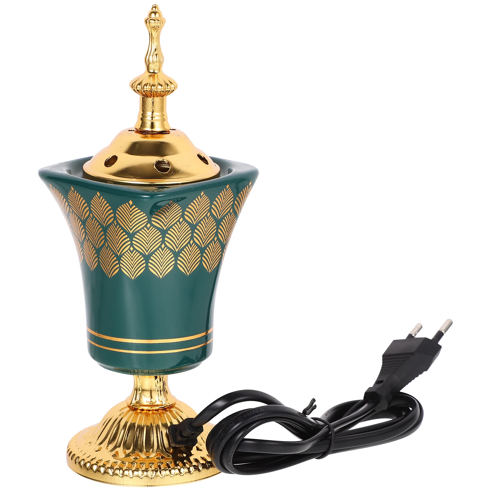 

Electric Metal Incense Burner Plug in Holder Desktop Censer Eu Plug Decorative Aroma Burner for Home Office Study Meditation